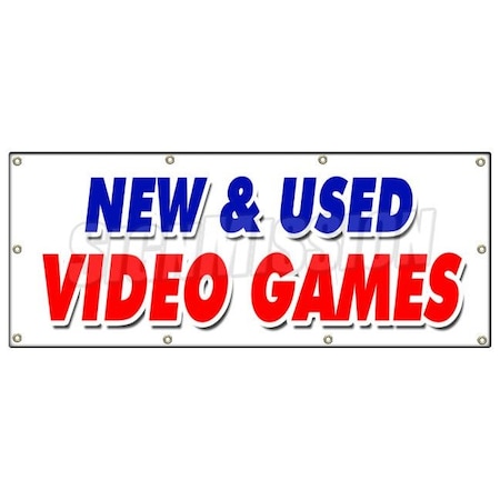 Signmission NEW AND USED VIDEO GAMES BANNER SIGN huge sale game retail store B-96 New And Used Video Games